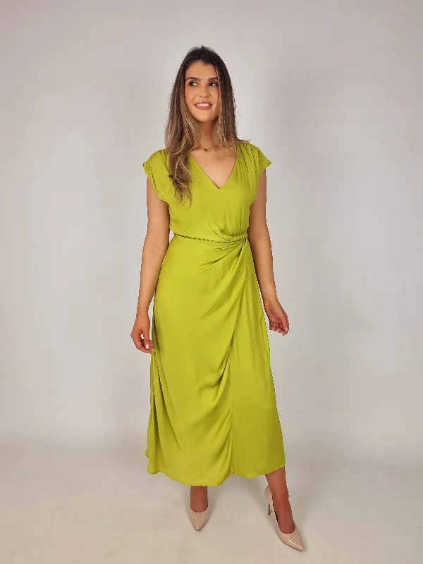 Limited Time Offer Van-Dos Green V Neck Dress