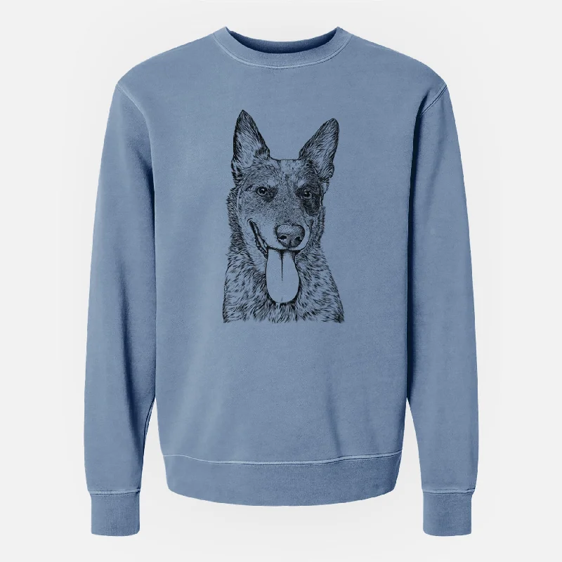 sporty casual hoodieBare Madison the Blue Heeler - Unisex Pigment Dyed Crew Sweatshirt