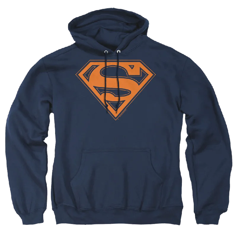 Superman Navy & Orange Shield - Pullover Hoodie