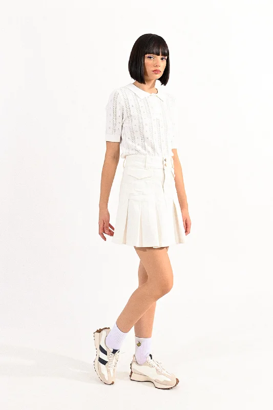 Take Advantage Lili Sidonio White Pleated Tennis Like Skirt
