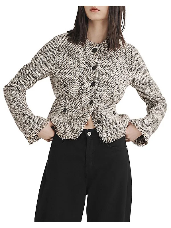Customer Appreciation Sale Carmen Womens Tweed Suit Separate Collarless Blazer