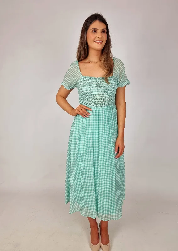 Quick Sale Md'M Multi Green Elasticated Bust Dress