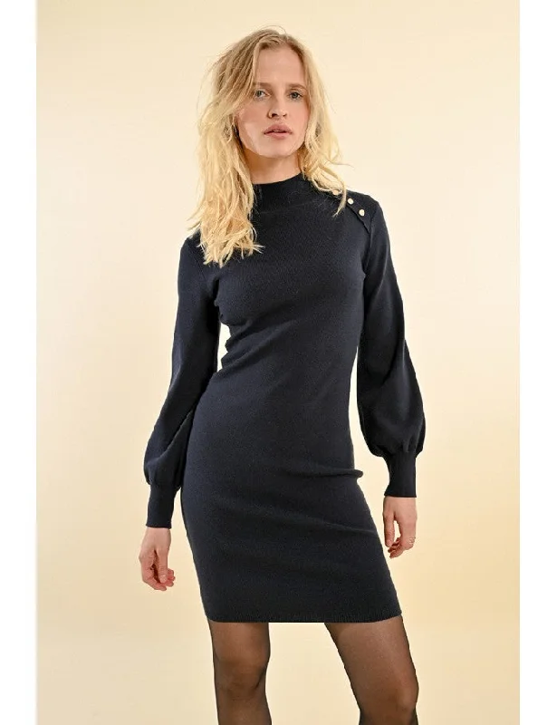 boho dressMolly Bracken Navy Blue Knitted Jumper Dress