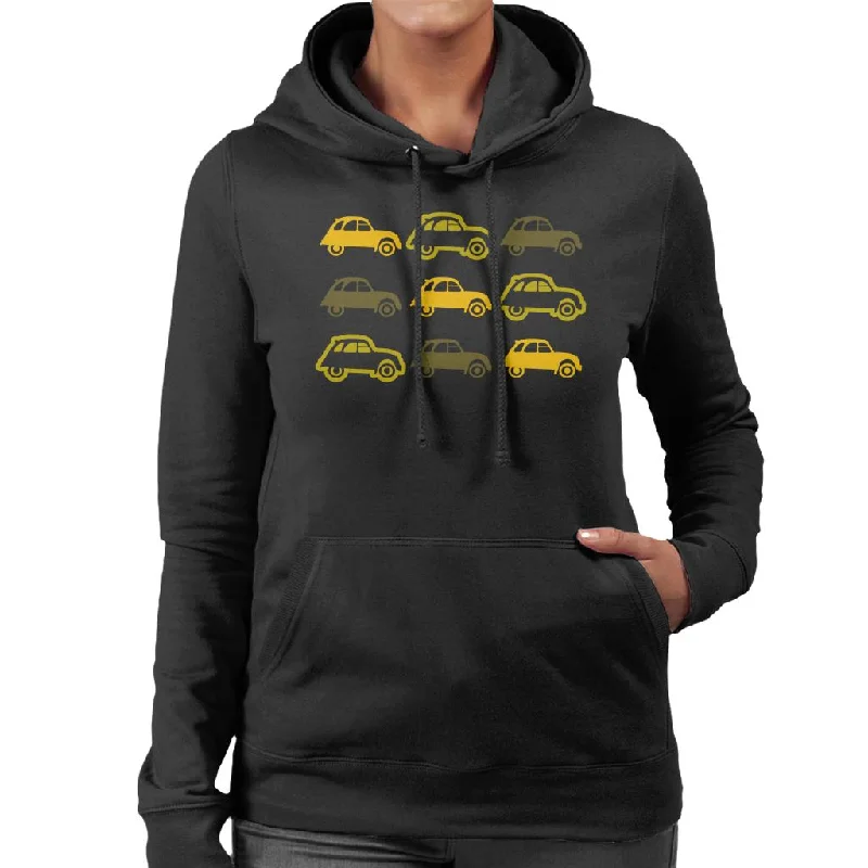 Citroën Vintage 2CV Pattern Women's Hooded Sweatshirt