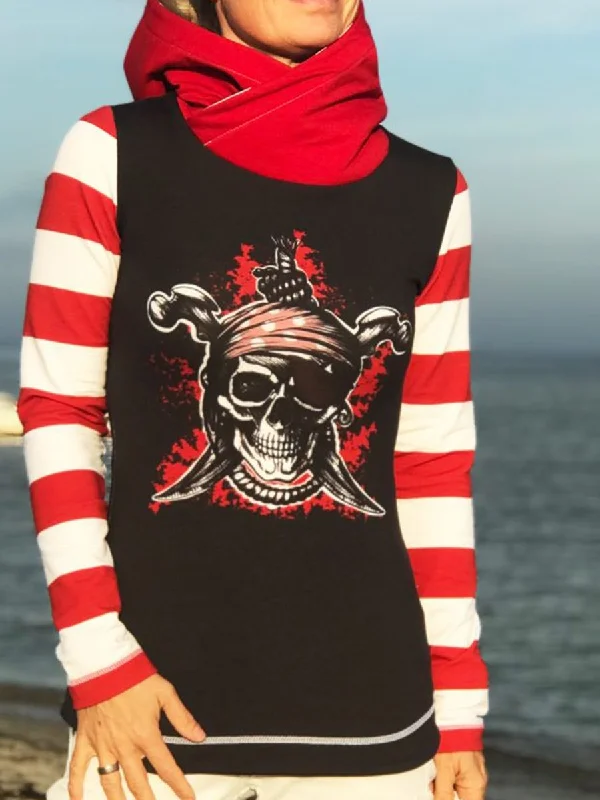 Fantastic Offers Striped Hooded Long Sleeve Sweatshirt