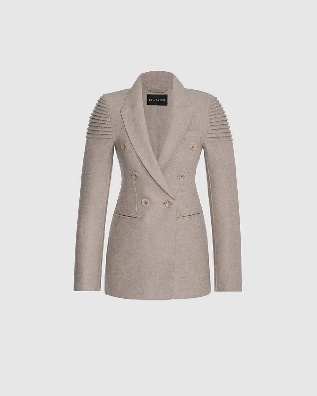 fitted coatSuperfine Alpaca Double Breasted Peak Collar Blazer Coat