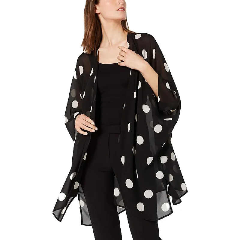 Final Clearance Womens Chiffon Polka Dot Duster Blazer
