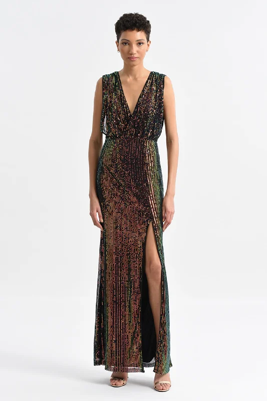 Deal Dash Molly Bracken Multi Coloured Long Sequin Dress