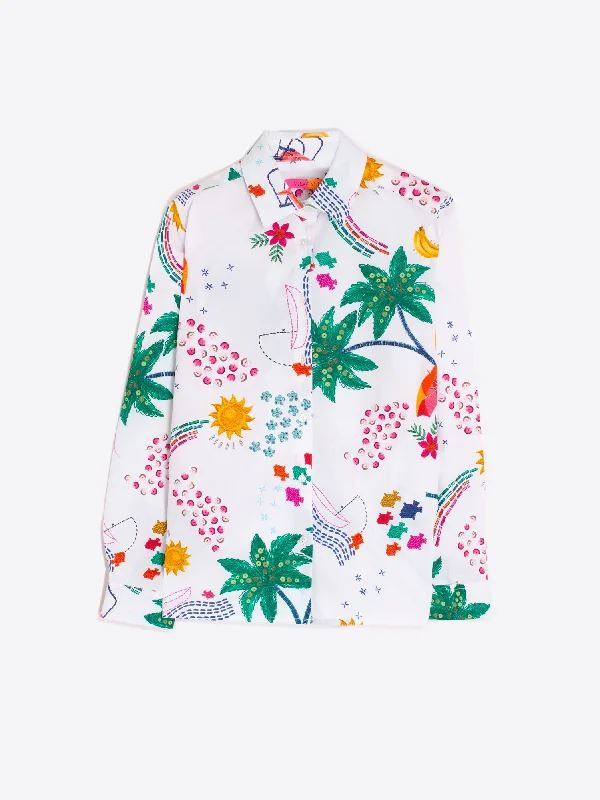Don't Miss Vilagallo Birratz Isabella White Print Top
