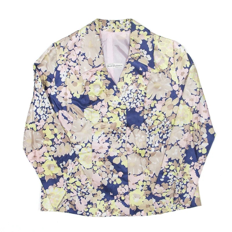 classic zip-up coatDORLI BUCHMANN Jacket Blue Floral Womens S