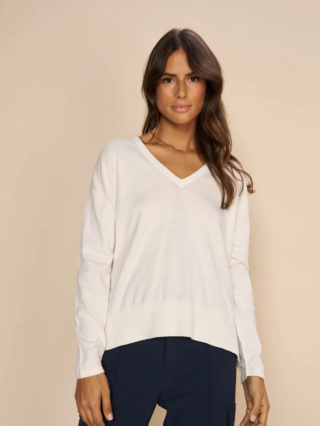 Overstock Mos Mosh Ecru Tani V Neck Knit