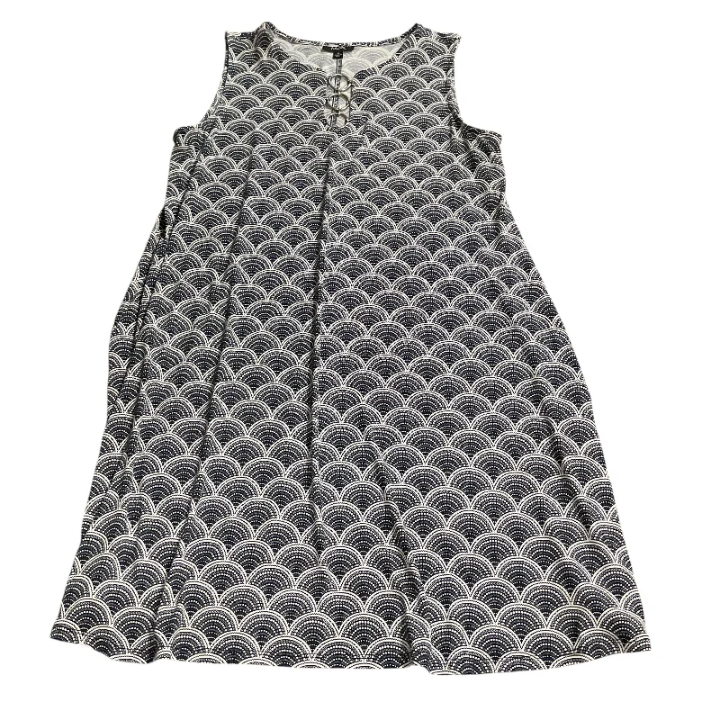 Crazy Deals Dress Casual Midi By Msk In Blue & White, Size: Xl