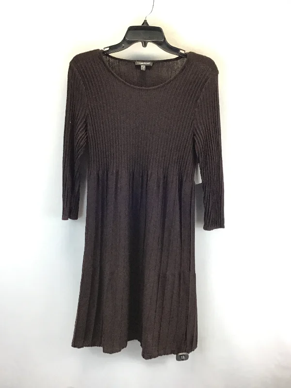 ruffle dressDress Designer By Eileen Fisher In Brown, Size: Xs