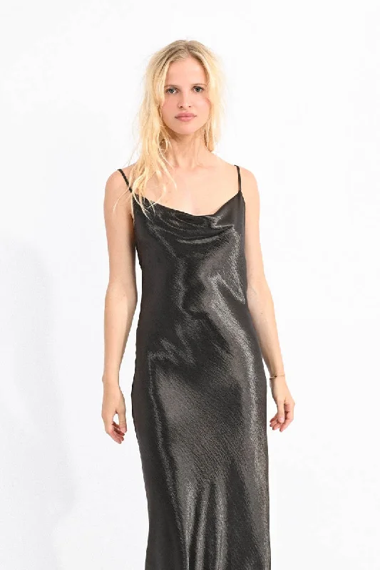 Exclusive Offers Molly Bracken Cowl Neck Gunmetal Dress