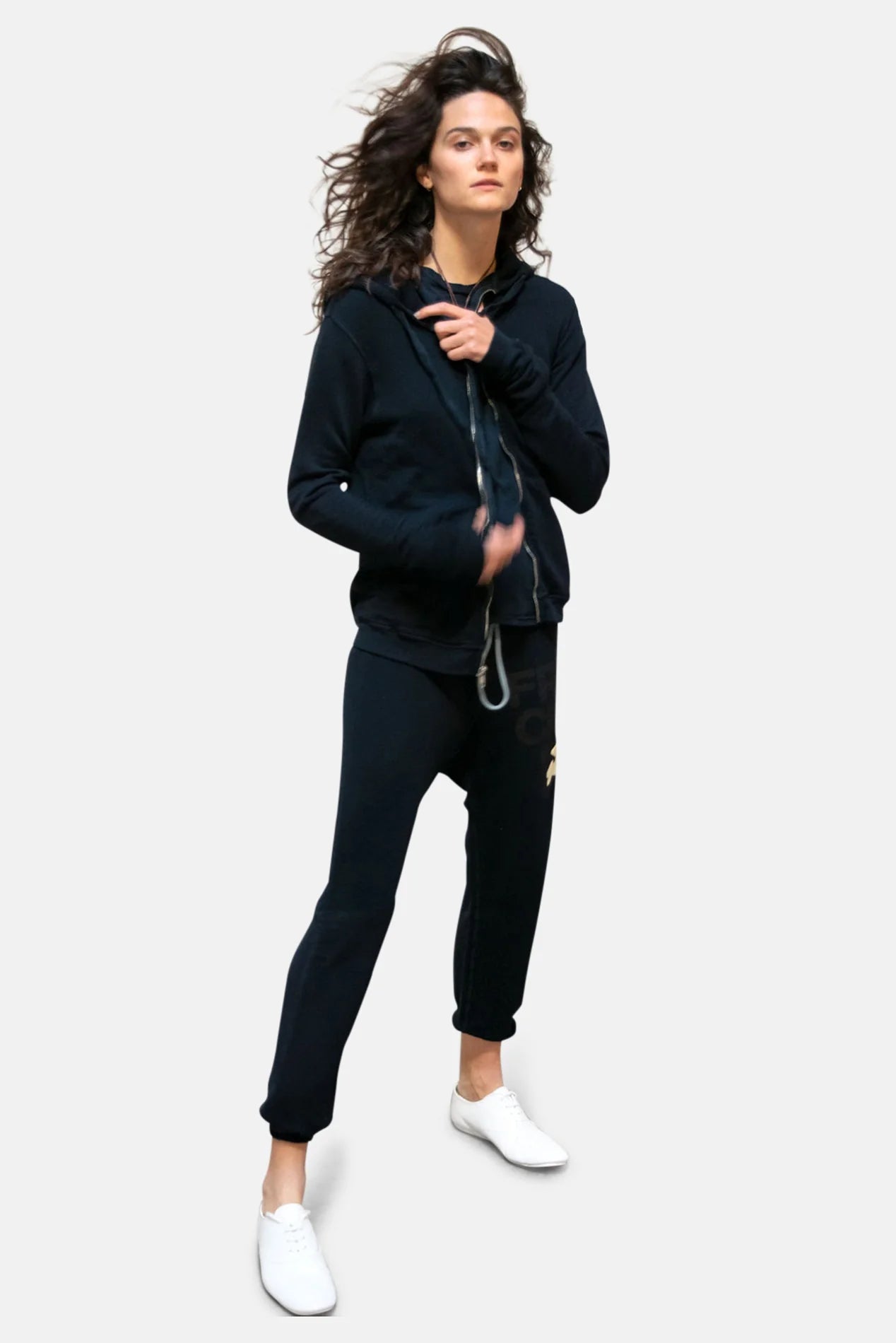 Clearance Event FREECITY Superfluff Lux Zip Hoodie in Deepspace Cream