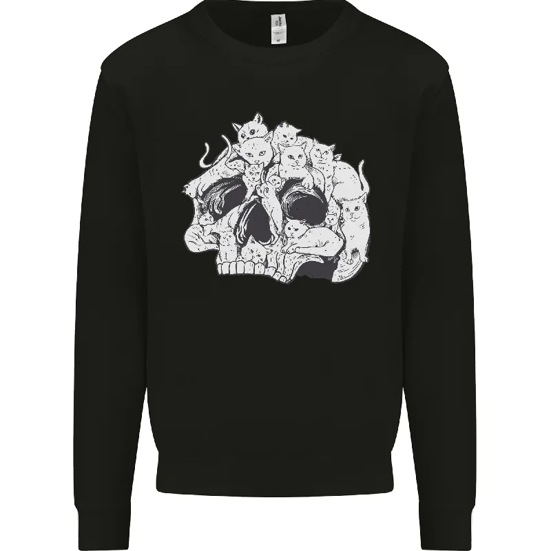 fashion gym hoodieA Skull Made of Cats Mens Sweatshirt Jumper