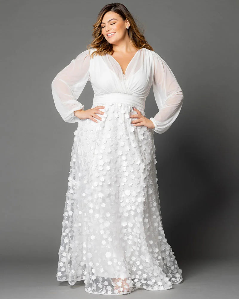 puff sleeve dressEnchanted Garden Long Sleeve Wedding Gown