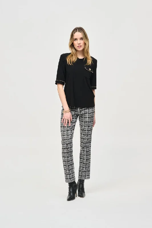 Massive Deals Joseph Ribkoff Black Silky Knit Short Sleeve Top