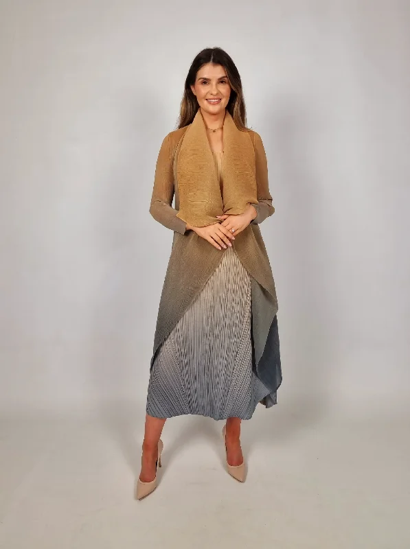 Best Bargains Alquema Gold To Charcoal Long Estrella Dress & Collare Coat