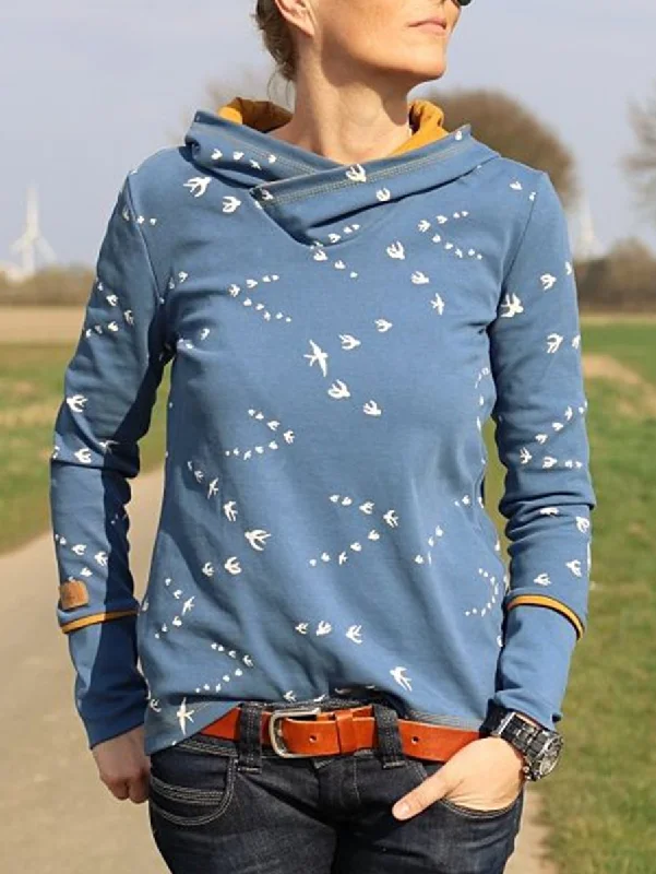 Midnight Madness Printed Hooded Large Size Sweatshirt