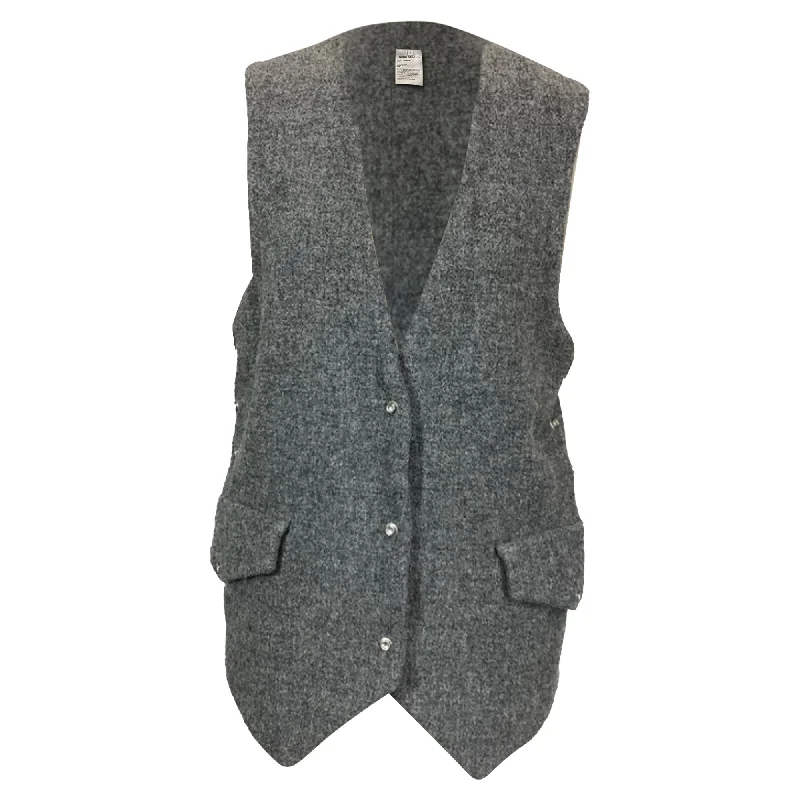 Overstock Acne Studios Harris Tweed Vest in Grey Wool