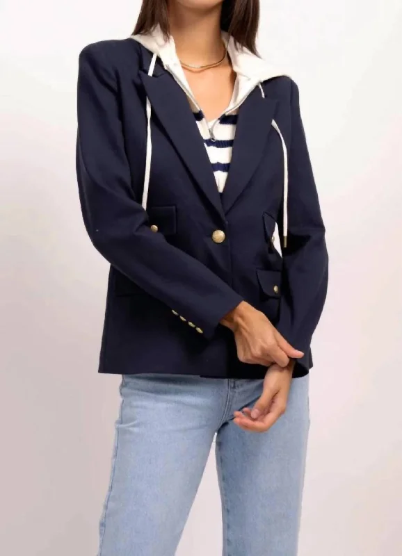 Weekend Deal Dawson Nautical Stripe Dickie Blazer In Navy