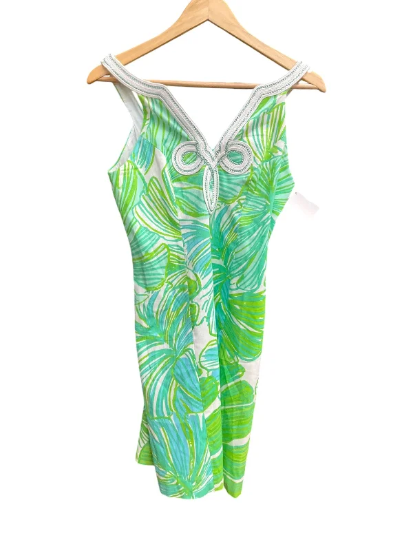Inventory Reduction Dress Designer By Lilly Pulitzer In Blue & Green, Size: Xs