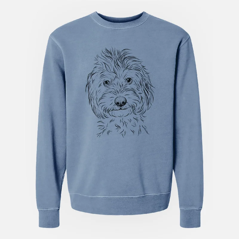 loose fit sports sweatshirtBare Mason the Cavapoo - Unisex Pigment Dyed Crew Sweatshirt