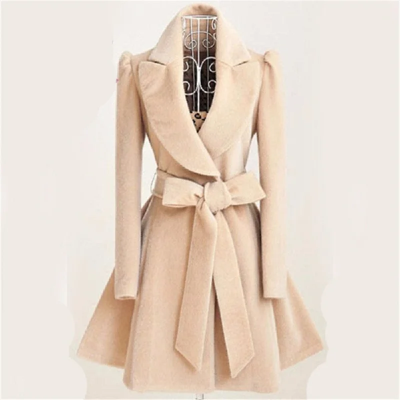 comfortable outerwear2017 Especially long trench coat for women Slim female coat Sashes down Windbreaker Outerwear Autumn winter female trench coat