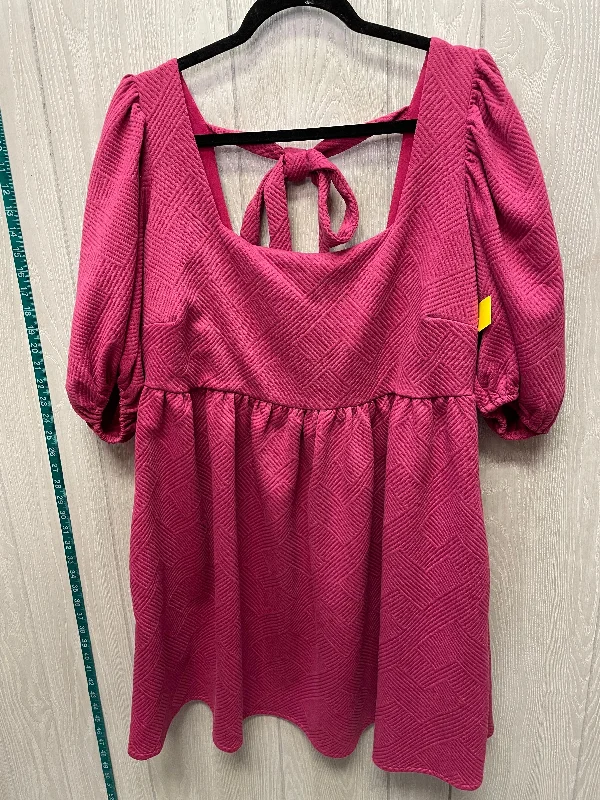Online Exclusive Dress Casual Short By ARULA In Pink, Size: 1x