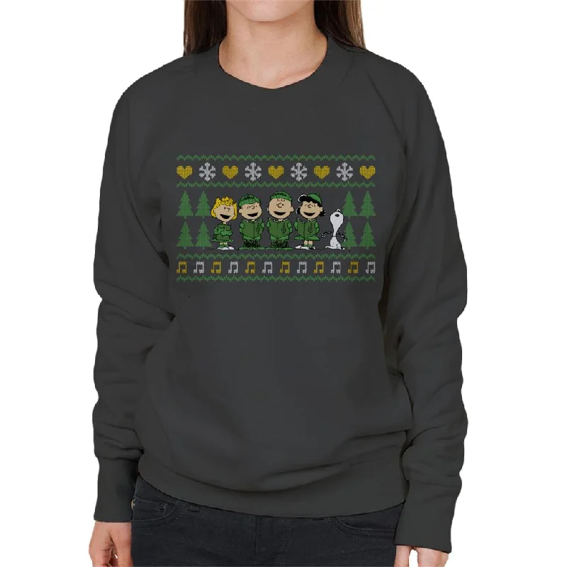 versatile gym hoodiePeanuts Characters Xmas Choir Carol Women's Sweatshirt