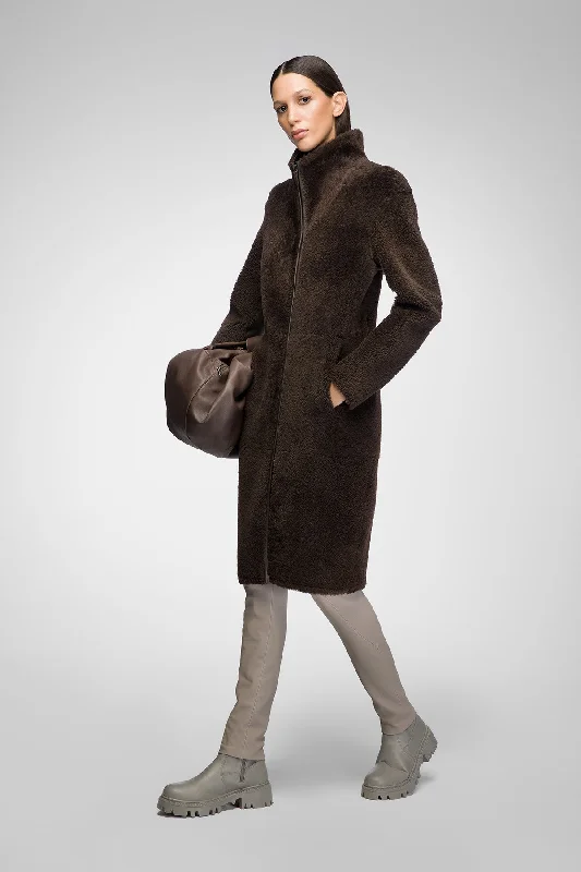 long coatJulia - Brown Shearling Coat