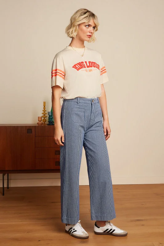 Reduced Prices KING LOUIE Denim High Waist Pocket Pants Osei Stripe