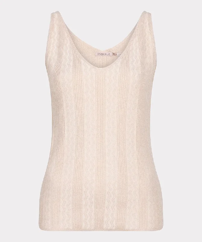 New Markdowns Esqualo Peach Lurex Singlet