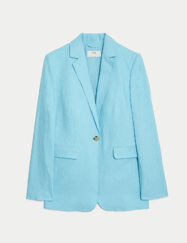 Exclusive Savings Linen Blend Tailored Single Breasted Blazer