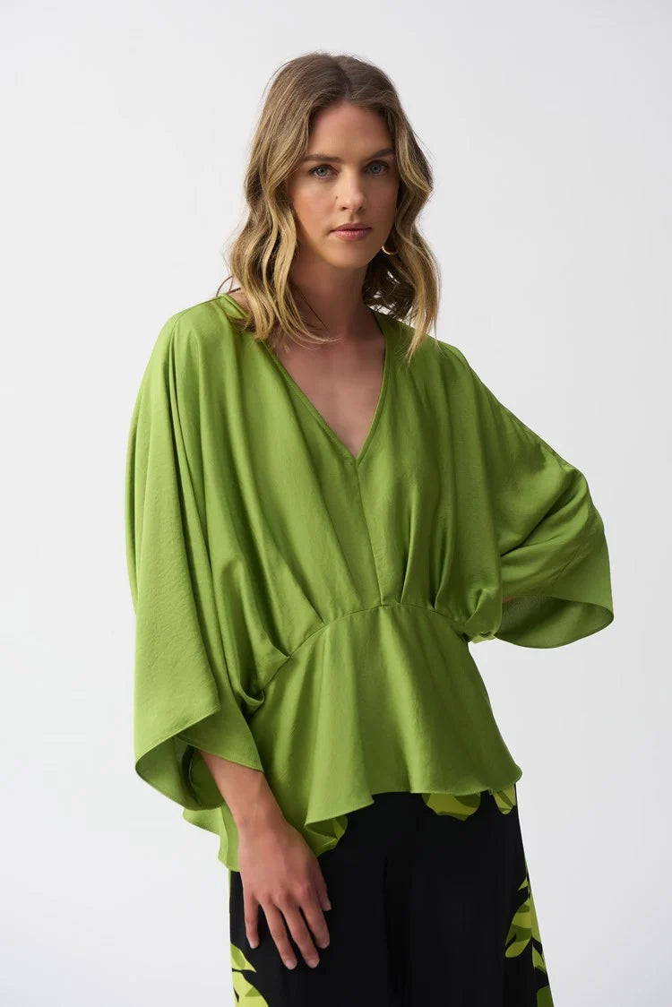 t-shirt dressJoseph Ribkoff Greenery Hammered Satin Peplum Top