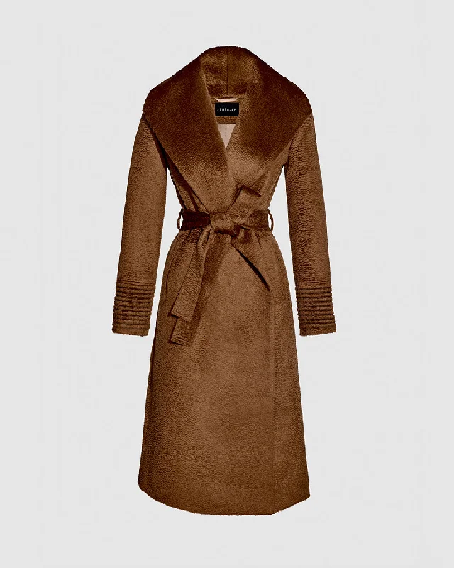 long-sleeve coatSuri Alpaca Long Shawl Collar Wrap Coat