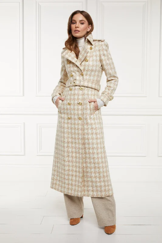 Low Prices Full Length Marlborough Trench Coat (Camel Houndstooth)