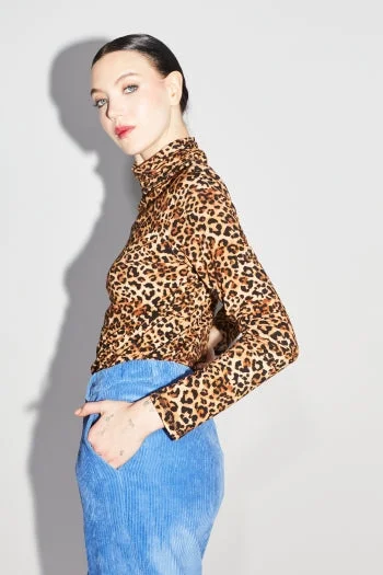 wrap dressImprevu Leopard Print Barbara Turtle Neck