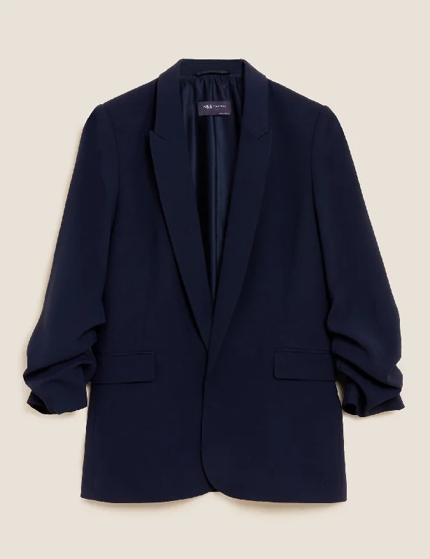 Savings Galore Ruched Sleeve Blazer