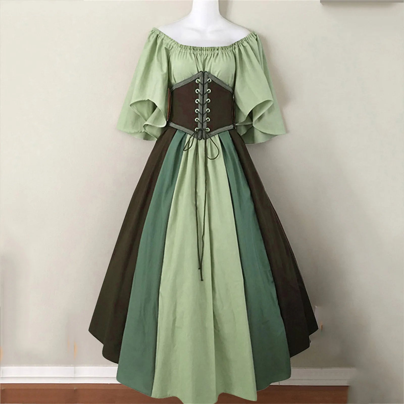 Overstock JuliaFashion - Palace Medieval Costume Christmas Vintage Victoria Lace Up Vintage Carnival Party Long Robe Cosplay Fancy Clothing Dress