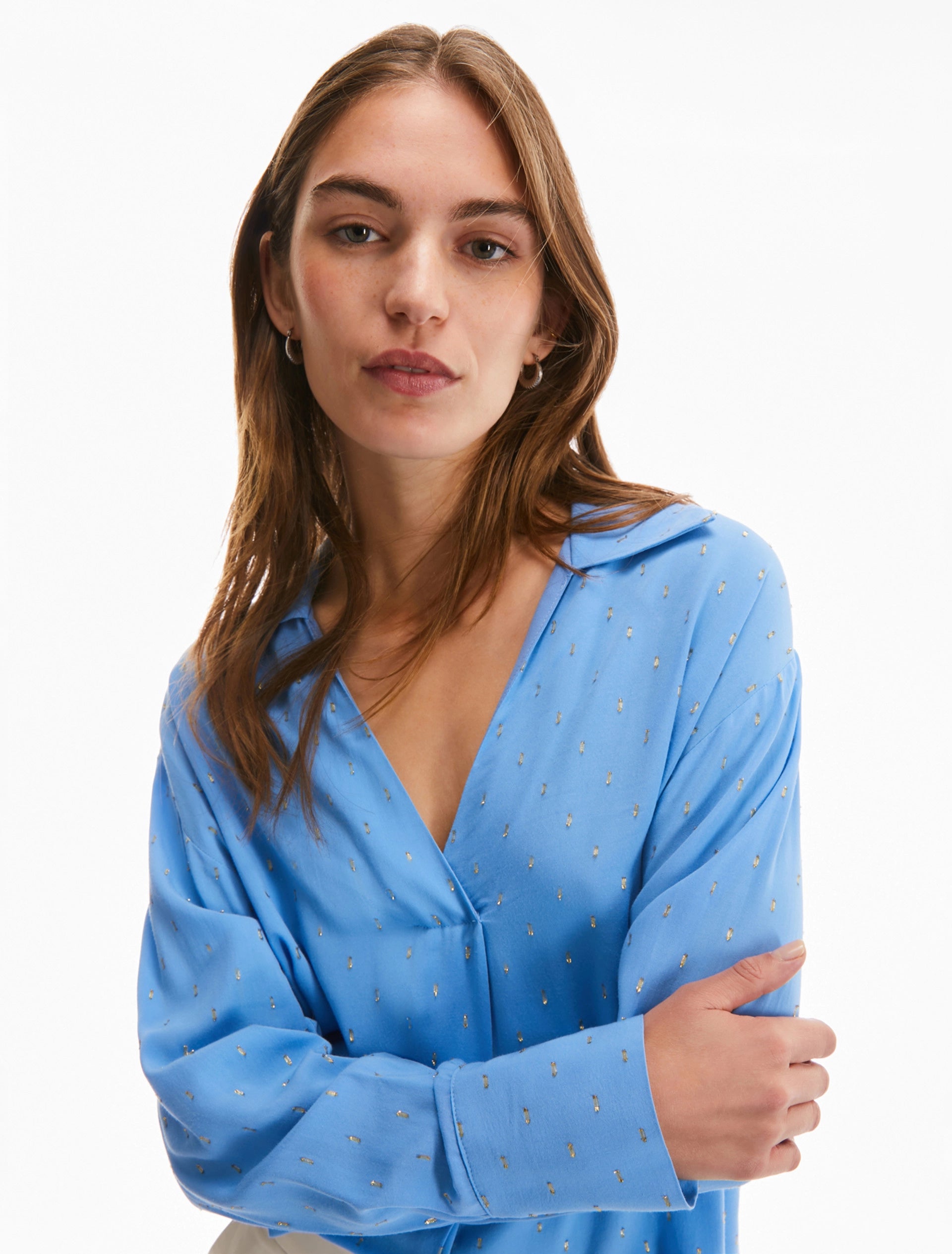 Now or Never PENNYBLACK Blue Gold Fleck Camicia Shirt