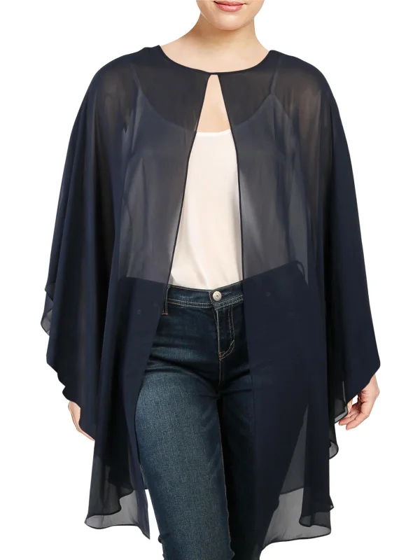 Discount Extravaganza Womens Chiffon Sheer Topper Jacket