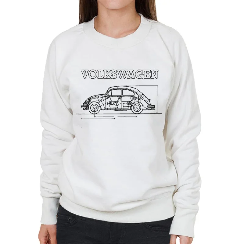 Final Clearance fitted workout hoodieVolkswagen Beetle Black Technical Blueprint Women's Sweatshirt Final Clearance fitted workout hoodieVolkswagen Beetle Black Technical Blueprint Women's Sweatshirt