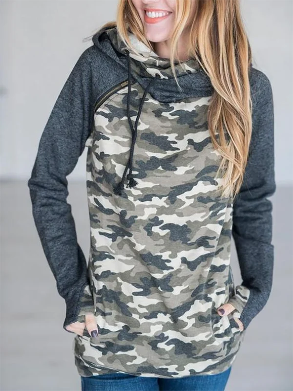 Markdowns Camouflage Printed Pocket Sweatshirt