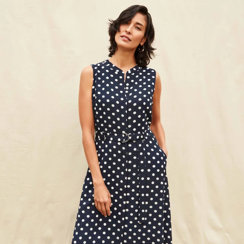 Buy Now Joseph Ribkoff Sleeveless, Polka Dot Midi Dress