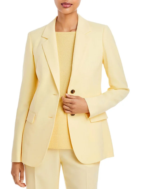Weekend Deal Womens Scuba Midi Two-Button Blazer