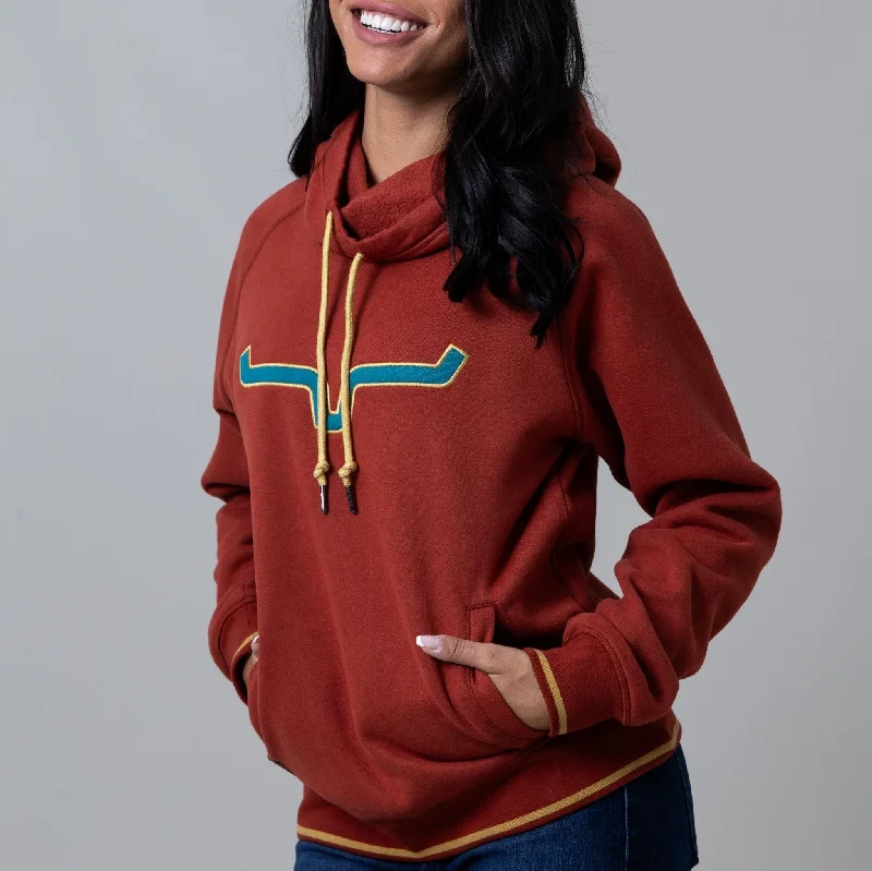 Kimes Ranch Women's Two Scoops Hoodie in Rust Red