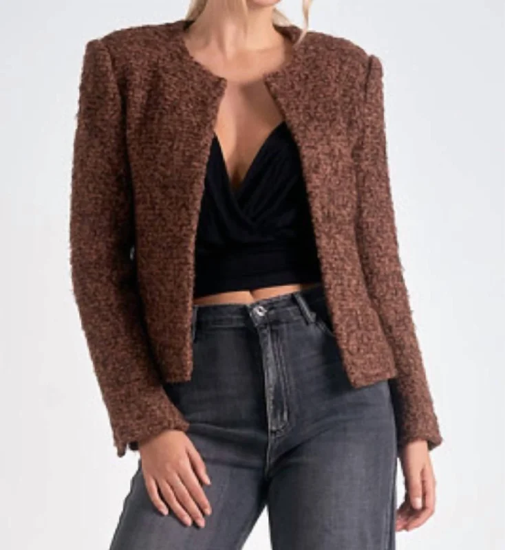 Discount Days Gloria Jacket In Brown Melange