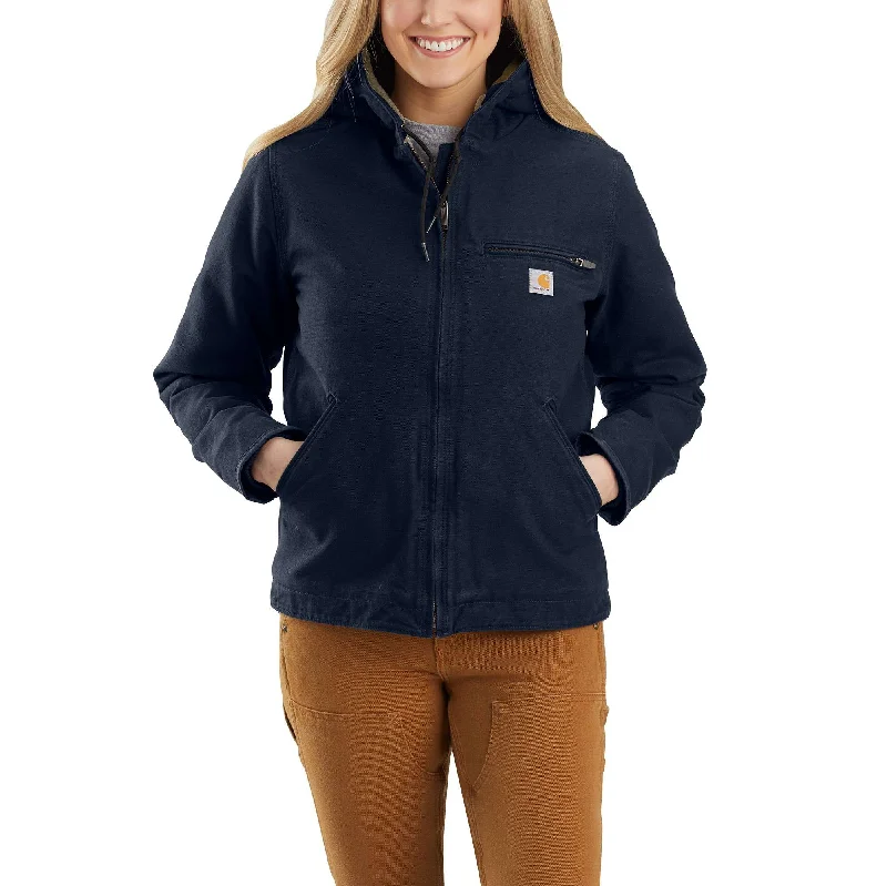 Deal of the Week Women's Loose Fit Washed Duck Sherpa Lined Jacket - 3 Warmest Rating